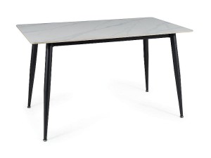 Stół prostokątny RION  biały/czarny 160x90