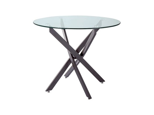 Okrągły szklany stół Agis transparentny/czarny nowoczesny