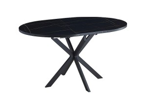 Stół GASTON 100(135)x100 czarny efekt marmuru/czarny mat
