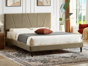 Łóżko tapicerowane SAVANA VELVET 160x200 beżowe