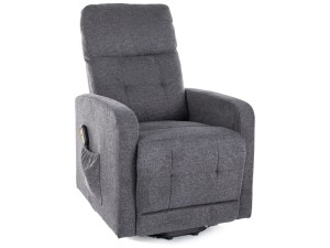 Fotel elektrycznie rozkładany z funkcją pionizowania OTUS II BREGO ciemny szary 