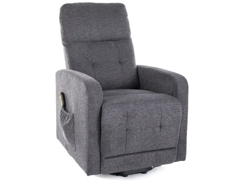 Fotel elektrycznie rozkładany z funkcją pionizacji Otus II Brego ciemny szary