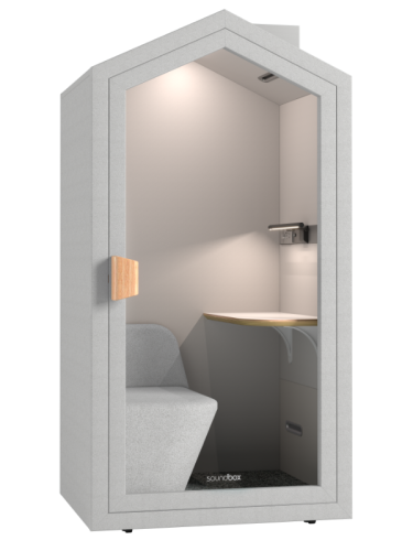 kabina akustyczna, kabina do open space, akustyczna budka telefoniczna premium, kabina akustyczna z wentylacją i oświetleniem,