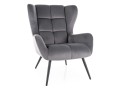 Fotel wypoczynkowy LOUIS VELVET szary