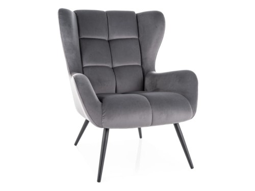 Fotel wypoczynkowy LOUIS VELVET szary