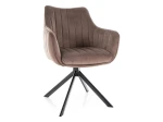 Krzesło tapicerowane obrotowe 180° AZALIA VELVET cappuccino