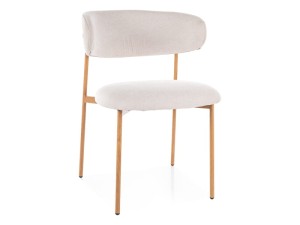 Krzesło tapicerowane ELTON D BREGO jasny beż - stelaż dąb