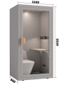 kabina akustyczna jednoosobowa TUESDAY, acoustic booth office, acoustic pod for office, komfort pracy,