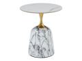 Stolik okrągły FAMA biały efekt marmuru