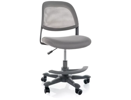 fotel obrotowy dziecięcy szary, fotel z podnóżkiem dla dziecka, fotel dziecięcy ergonomiczny, fotel do home office dla nastolatka, fotel młodzieżowy z regulacją wysokości