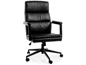 FOTEL OBROTOWY Q-090 CZARNY EKOSKÓRA
