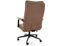 fotel biurowy, fotel obrotowy ciemny beż tapicerowany, wygodny fotel obrotowy, fotel z regulacją wysokości, fotel gabinetowy, fotel na metalowej podstawie, chair office, fotel dla studenta