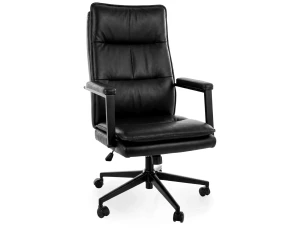 FOTEL OBROTOWY Q-091 CZARNY EKOSKÓRA