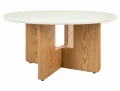 ława okrągła 80 cm ecru dąb, stolik kawowy okrągły ecru, ława do salonu nowoczesna 80 cm, stolik kawowy dąb okrągły FI80
