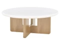 ława okrągła, stolik kawowy ecru dąb, ława do salonu nowoczesna, stolik okrągły FI80,  stolik kawowy dąb kup online