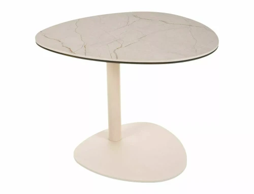 Nowoczesna Ława CIAO A CERAMIC 58x58 beż AMAZONIA -  stelaż kaszmir