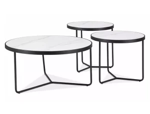 Ława DEMETER biały/czarny (ZESTAW)