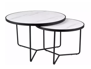 Ława ITALIA biały/czarny (ZESTAW)