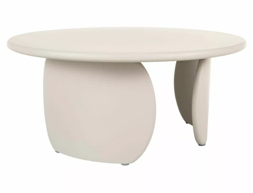 ława beżowa, stolik kawowy okrągły 80 cm