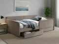 Łóżko młodzieżowe 120x200 z szufladami AMELIA RAVEN ciemny beż