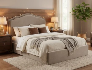 ŁÓŻKO FLORENCJA VELVET 160x200 KOLOR C. BEŻ BLUVEL 40