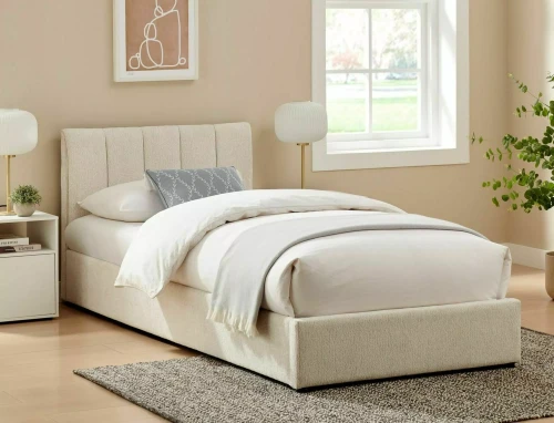 Łóżko tapicerowane  90x200 MONTREAL RAVEN beżowe