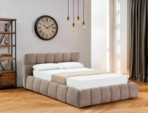 Łóżko tapicerowane 140x200 PARMA RAVEN ciemny beż