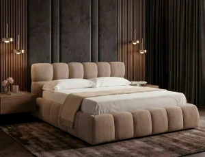 Łóżko tapicerowane 160x200 PARMA RAVEN ciemny beż