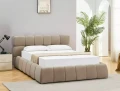 Łóżko tapicerowane PARMA VELVET 140x200 ciemny beż
