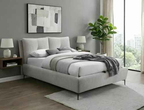 Łóżko 160x200 z pojemnikiem PASADENA RAVEN beżowe