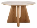 Stół okrągły FI 120 ALZANO CERAMIC biały Pandoro - stelaż dąb