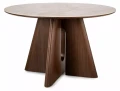 Stół okrągły FI 120 ALZANO CERAMIC biały Pandoro - stelaż orzech