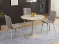 Stół okrągły AMADEO CERAMIC travertine beż - stelaż kaszmir aranżacja