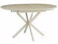 Nowoczesny Stół rozkładany 100(135)x100 GASTON CERAMIC Travertine beż - stelaż kaszmir