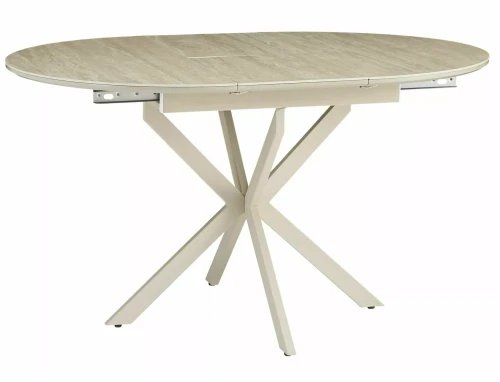 Nowoczesny Stół rozkładany 100(135)x100 GASTON CERAMIC Travertine beż - stelaż kaszmir