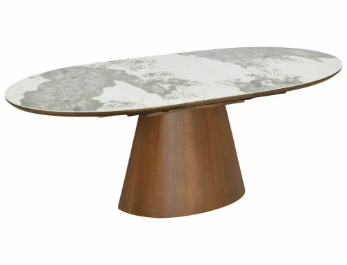 Stół rozkładany 160(200)x90 MAROCCO CERAMIC biały Pandoro - stelaż orzech