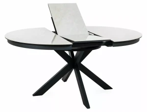 Stół rozkładany 120(160)x120 PORTO CERAMIC Beż Taj Mahal - stelaż czarny  