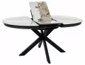 Nowoczesny Stół okrągły rozkładany 120(160)X120 PORTO CERAMIC biały Pandoro - stelaż czarny