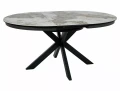 Stół okrągły rozkładany 120(160)X120 PORTO CERAMIC biały Pandoro - stelaż czarny