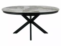 Stół okrągły rozkładany 120(160)X120 PORTO CERAMIC biały Pandoro - stelaż czarny