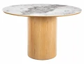 Stół RONDO CERAMIC FI120 biały Pandoro - dąb