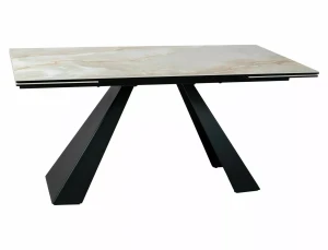 Stół rozkładany 160(240)x90 SALVADORE CERAMIC beż Onice Oro - stelaż czarny 