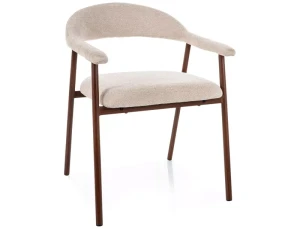 Krzesło tapicerowane LAGOS D RAVEN beż - stelaż orzech