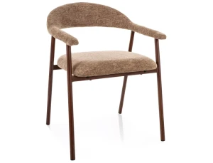 Krzesło tapicerowane LAGOS D RAVEN latte - stelaż orzech 