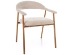 Krzesło tapicerowane LAGOS D RAVEN beżowe - stelaż dąb