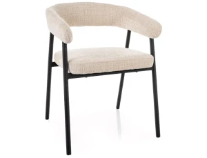 Krzesło tapicerowane KATANA beżowe - czarny stelaż 