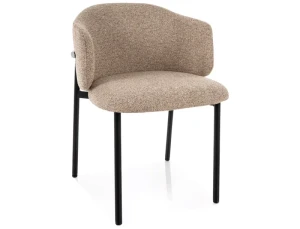 Krzesło tapicerowane OSAKA beżowe - stelaż czarny
