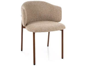 Krzesło tapicerowane OSAKA D beżowe - stelaż orzech