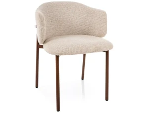 Krzesło tapicerowane OSAKA D jasny beż - stelaż orzech