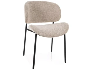 Krzesło tapicerowane KISO NOELLE beżowe - czarny stelaż